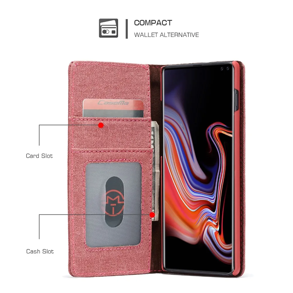 CASEME холст слот для карт памяти кожаный чехол samsung Galaxy S10 плюс подставка Магнитная