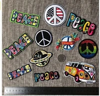 dd5pcspeace sign embroidered patch for clothes bags shoes diyaccessories small letter bus embroidery appliques sewing patchwork