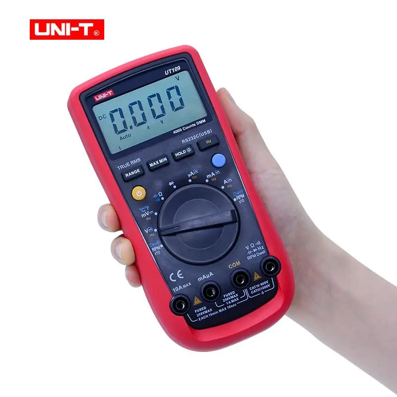 UNI T UT109 Автомобильный мультиметр Измеритель переменного/постоянного тока