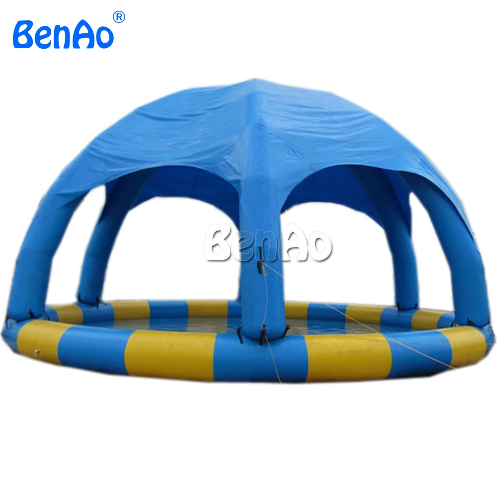 

W017 BENAO Dia 8m 26.5ft Inflatable water pool with dome tent, fit for 8-15pcs water ball Repair kits & CE/UL pump for free