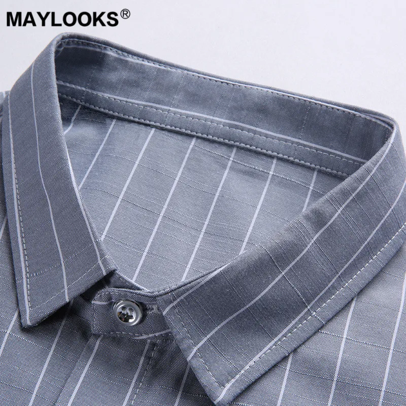 Maylooks Новинка осени 2019 рубашка с длинными рукавами для молодых мужчин деловая