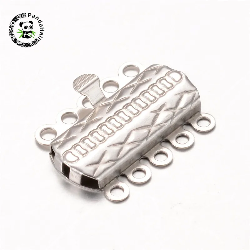 19.5x14.5x2.8mm 10 комплектов прямоугольной 304 нержавеющей стали Многожильная коробка застежки Многожильная застежка для изготовления ювелирных изделий - Цвет: 19.5x14.5x2.8mm