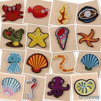 1pcs underwater water patch for clothing iron on embroidered sew applique cute patch fabric badge garment apparel accessories