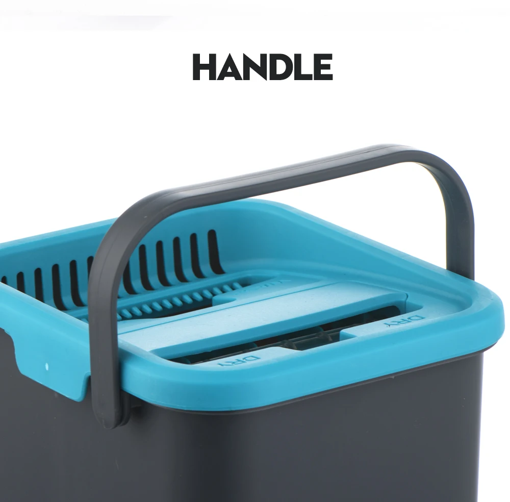 Flat Squeeze Mop and Bucket Hand Free Wringing Floor Cleaning Mop Microfiber Mop Pads Wet or Dry Usage on Hardwood Laminate Tile