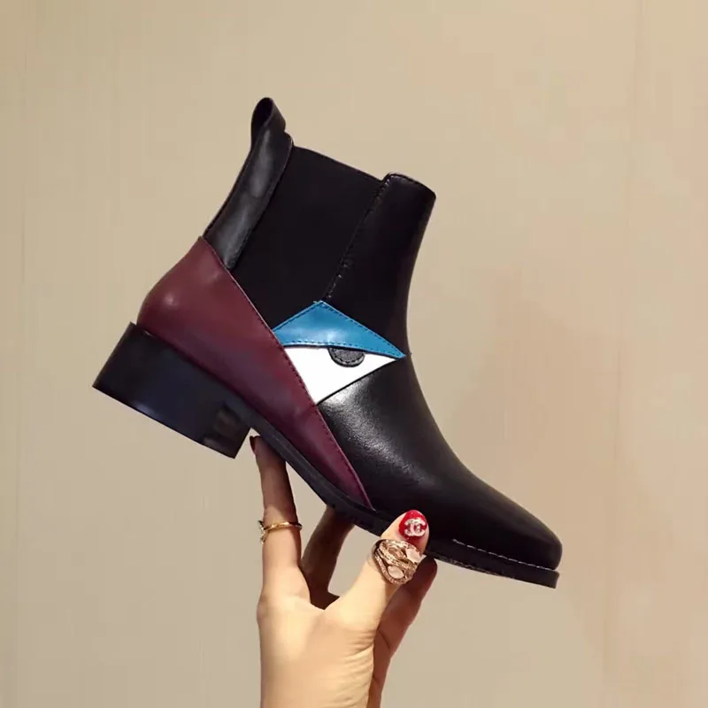 Модная обувь челси модель 2017 г. ботильоны женские полусапожки из натуральной