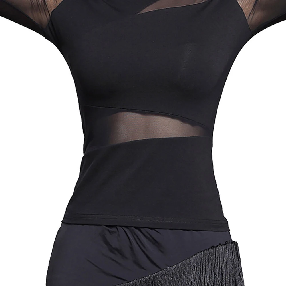 Новинка 2020 топ для латинских танцев женская шелковая рубашка с длинным рукавом