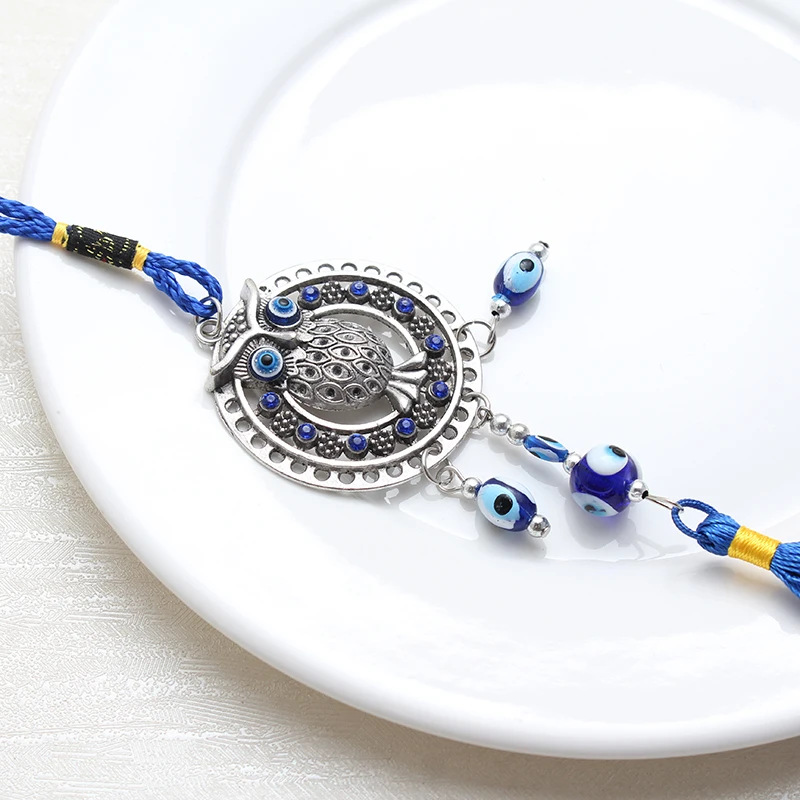 1 шт. EVIL EYE Fashion Blue Eye сплав сова Подвески Брелок и автомобильный подвесной
