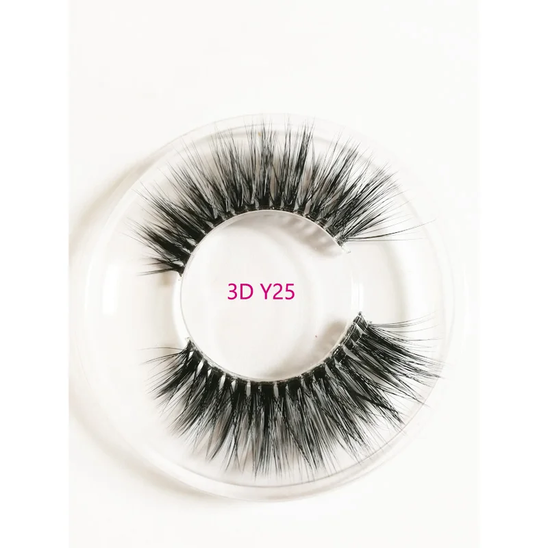 y25 custom box 3D Eyelashes mink false Lashes Luxury Hand Made Silk False lashes reusable private label | Красота и здоровье