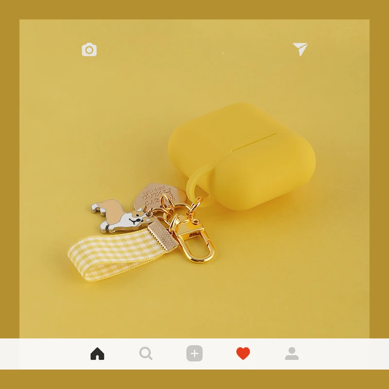 Силиконовый защитный чехол с милыми щенками для AirPods 1/2, попкорн, Bluetooth, наушники, зарядное устройство, чехол, анти-потеря, шнурок, подарок