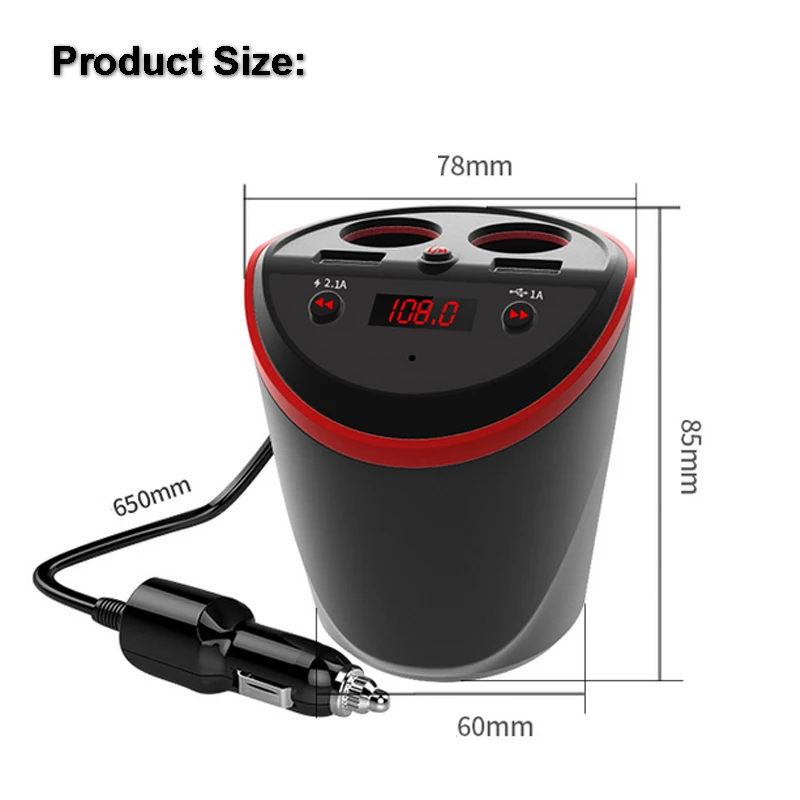 Беспроводной Bluetooth модулятор JINSERTA 6 в 1 с громкой связью FM трансмиттер