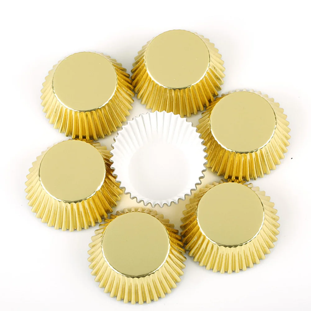 100 шт./кор. Алюминий фольга Бумага торт прессформа чашки кекс Чехлы булочка