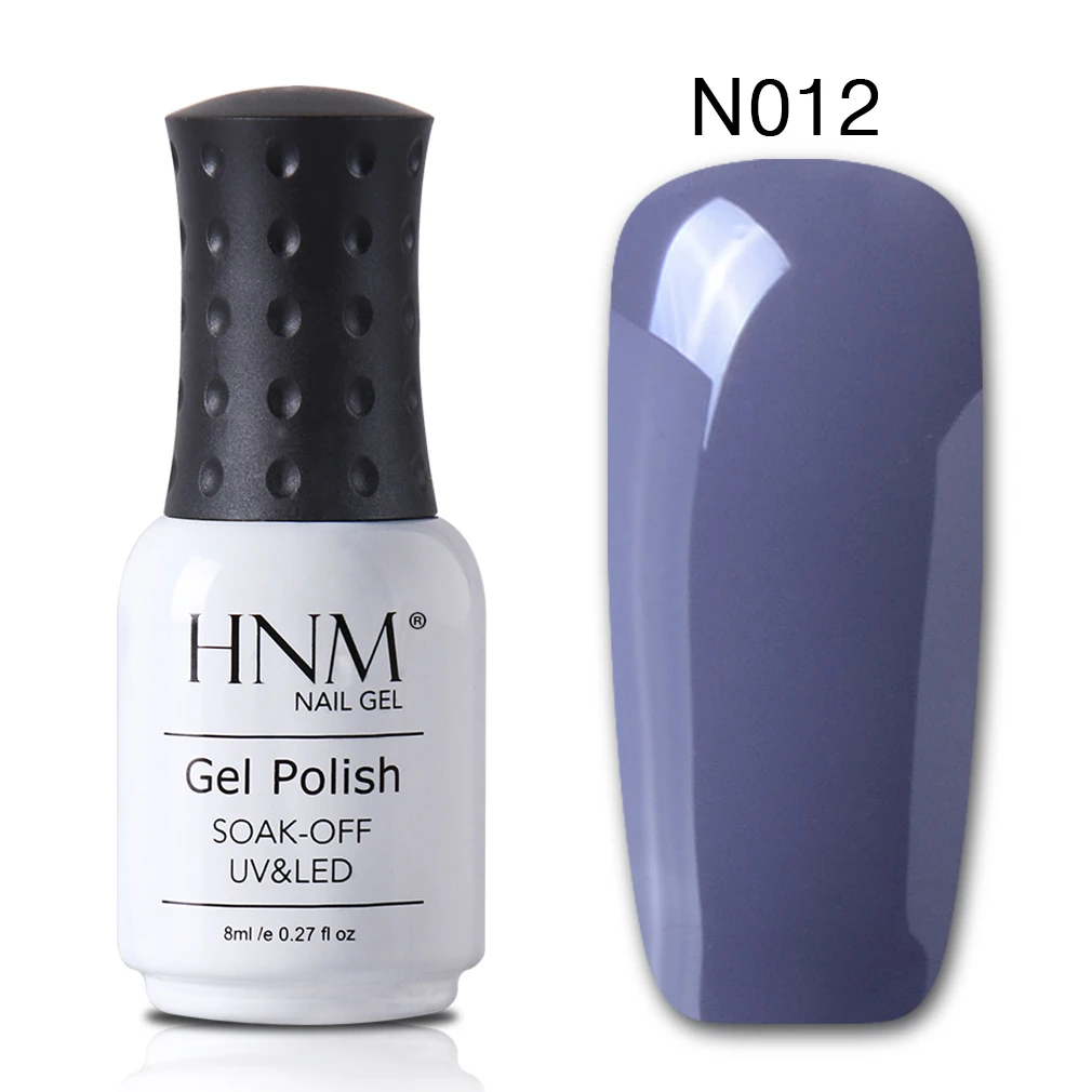 gray 012 HNM 8 мл Гель-лак для ногтей Чистый Розовый Цвет замачиваемый УФ светодиодный лак для нейл-арта Полупостоянный Гибридный Гель-лак базовое верхнее покрытие - Цвет: gray 012