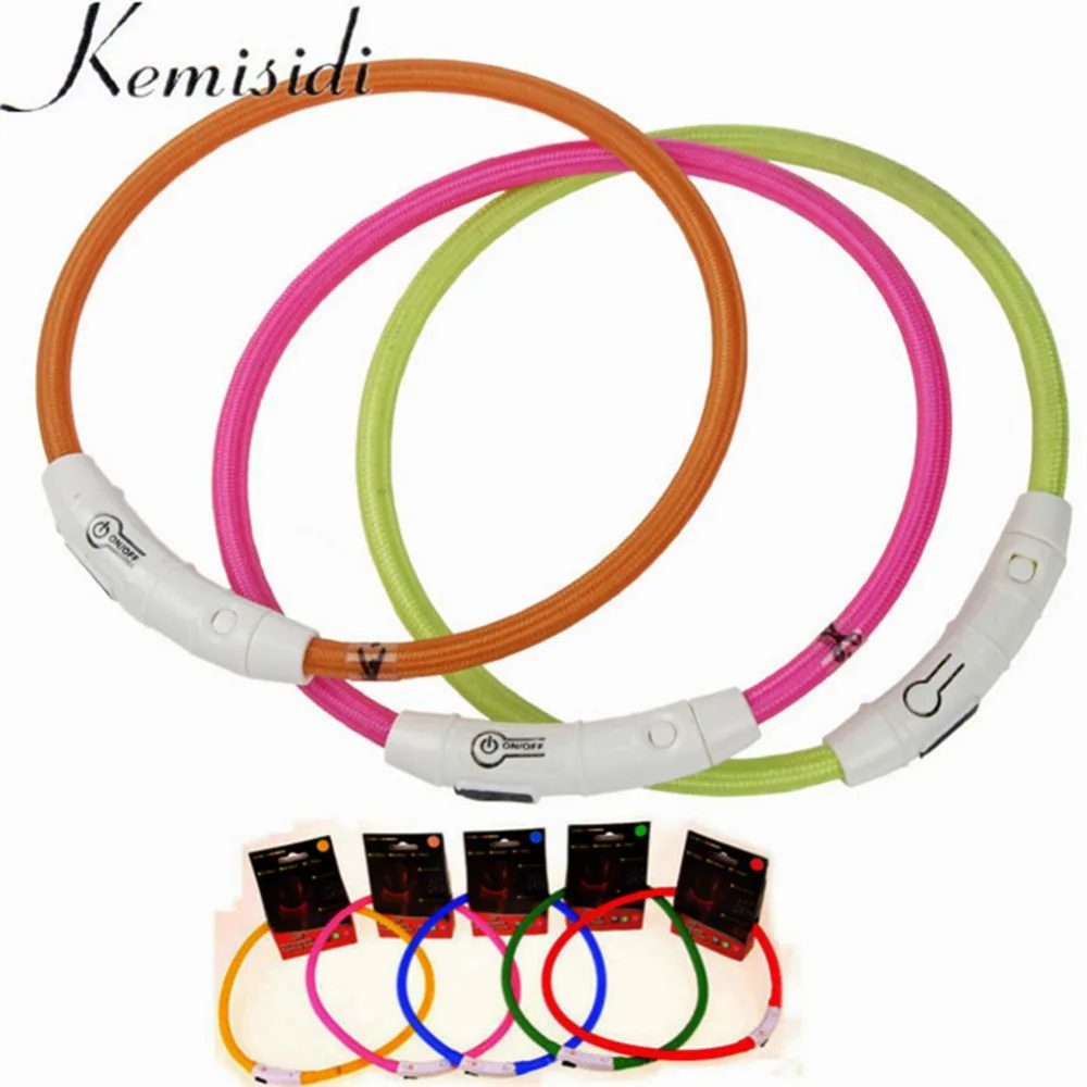 Ошейник KEMISIDI для собак перезаряжаемый светодиодный ошейник с подсветкой из ПВХ в