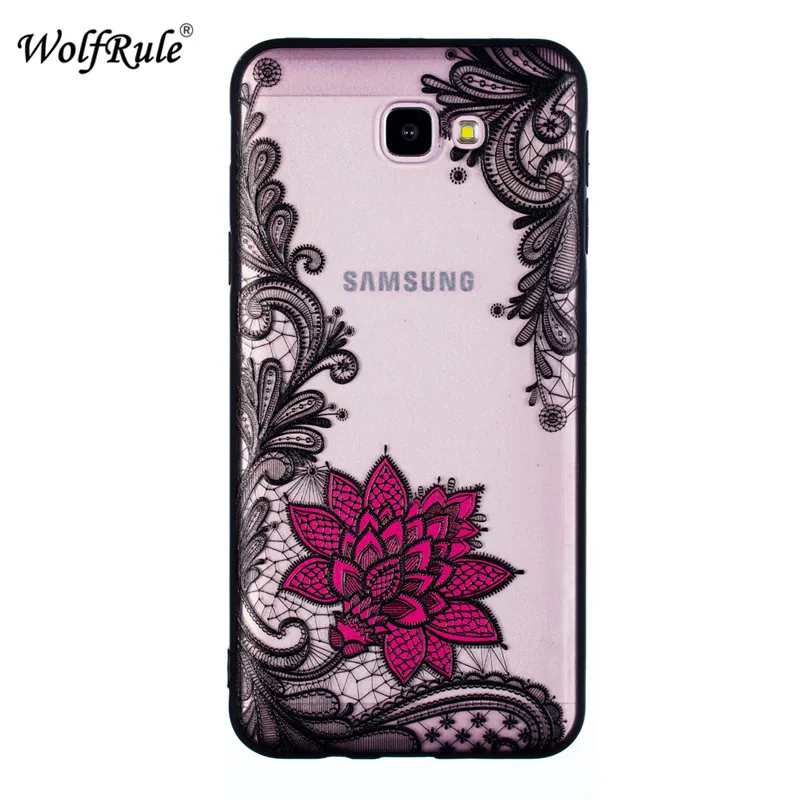 Чехол WolfRule для Samsung Galaxy J7 Prime черный кружевной мягкий чехол из ТПУ с красным