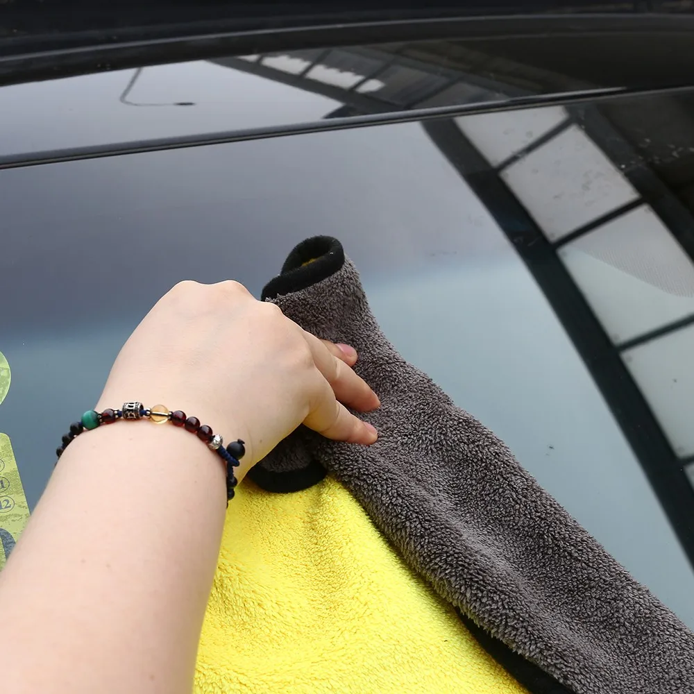 Многоразовое полотенце для автомойки плотное двухстороннее из микрофибры