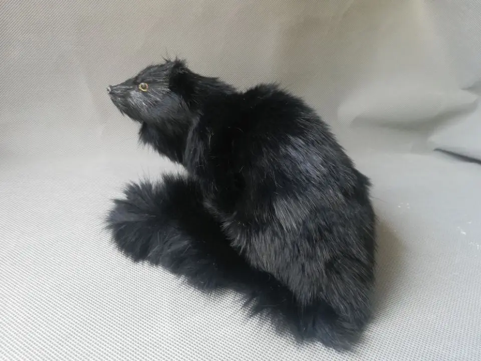 Реальная жизнь игрушечная черная модель weasel полиэтилен и пух крыса около 20x11 см