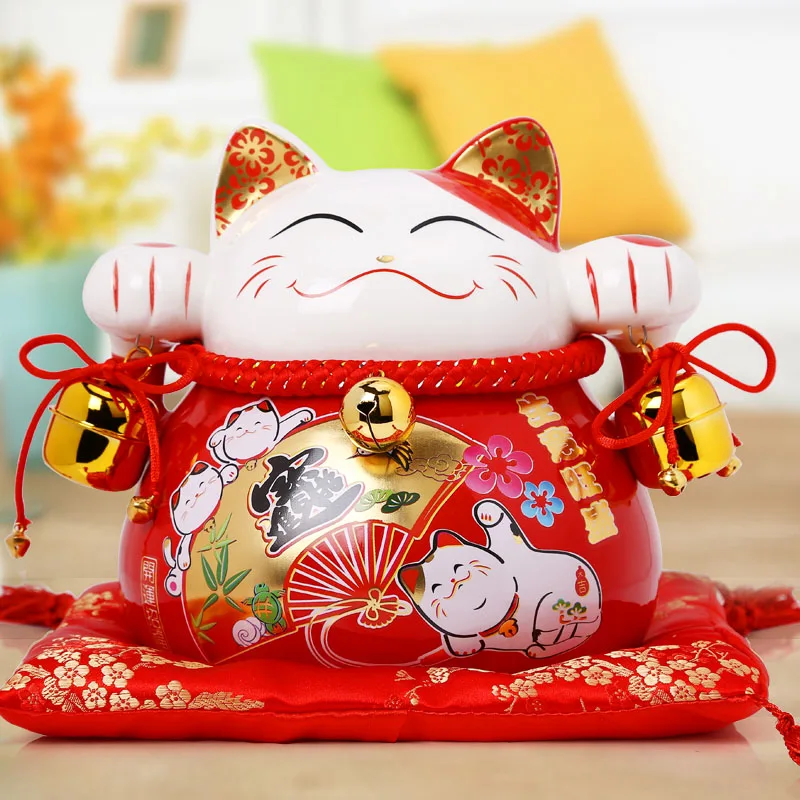 Dies Kyrgyzstan good Lucky Cat украшения большая керамическая японская копилка для домашнего