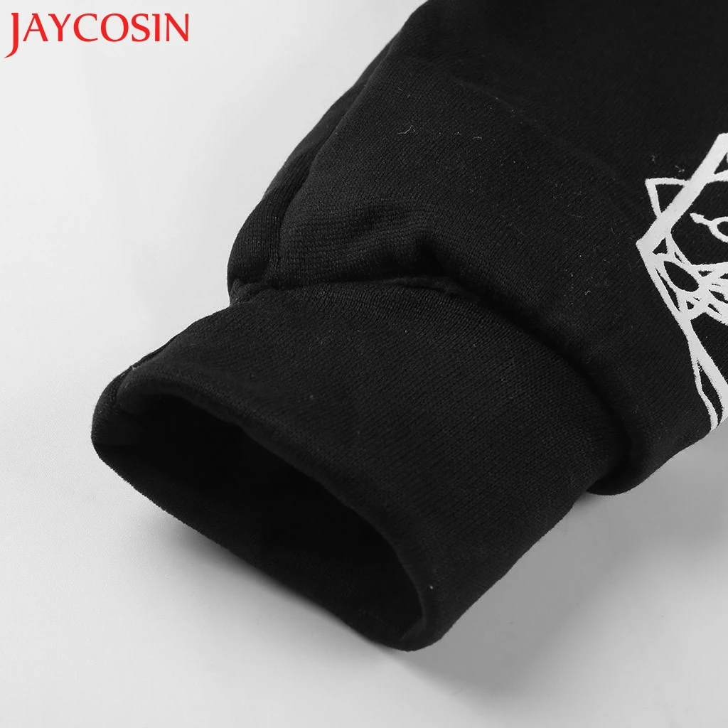 JAYCOSIN Женская винтажная Готическая толстовка на молнии с длинным рукавом большие
