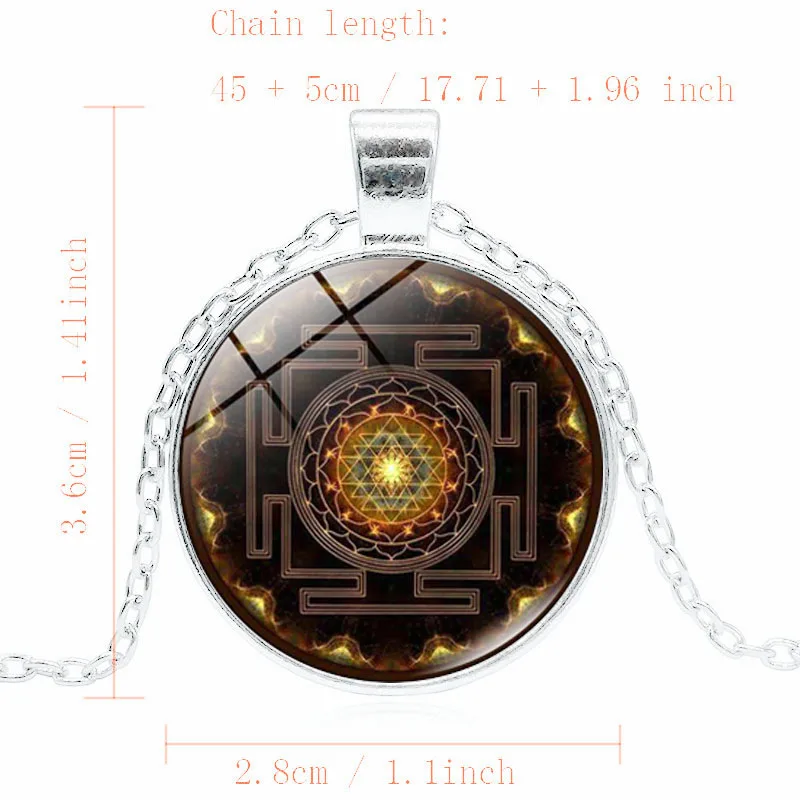 XUSHUI XJ SriYantra ожерелья для женщин духовные ювелирные изделия стеклянный купол