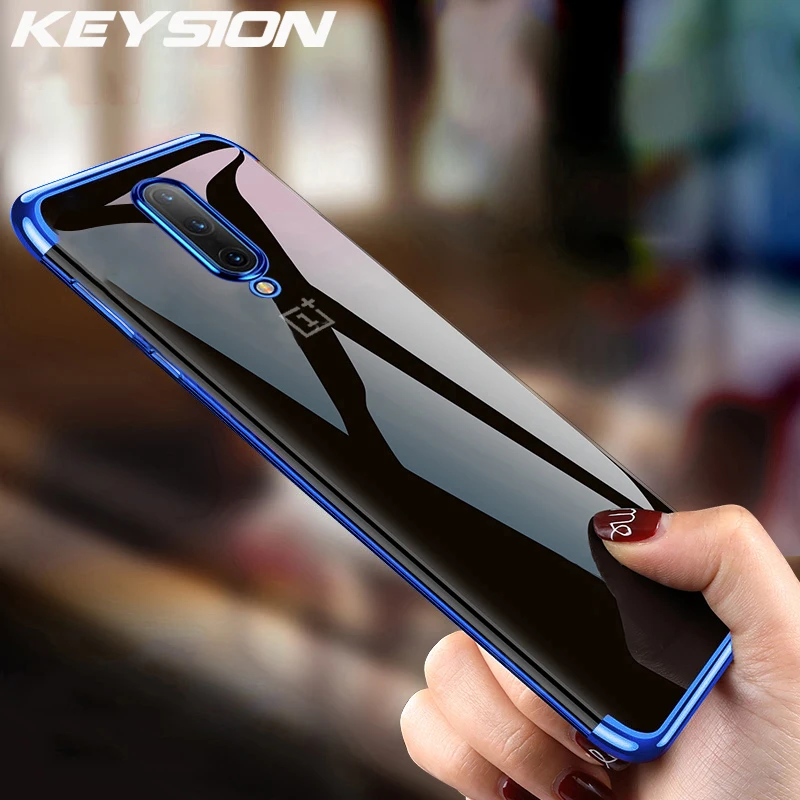 Чехол KEYSION для Oneplus 7 Pro роскошный Прозрачный бампер ТПУ силиконовый