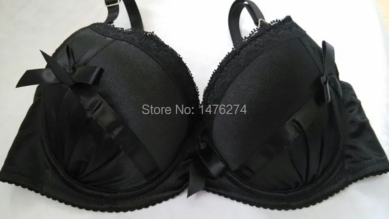 Женский бюстгальтер с бантиком черный пуш ап размеры 34B/36C|bras for full figure women|strapping