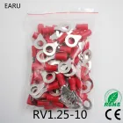 Оригинальная красная 22-16 AWG 0,5-1, 5 мм2, изолированная кольцевая Клемма, соединитель кабеля, проводной соединитель 100, фотогалерея, RV