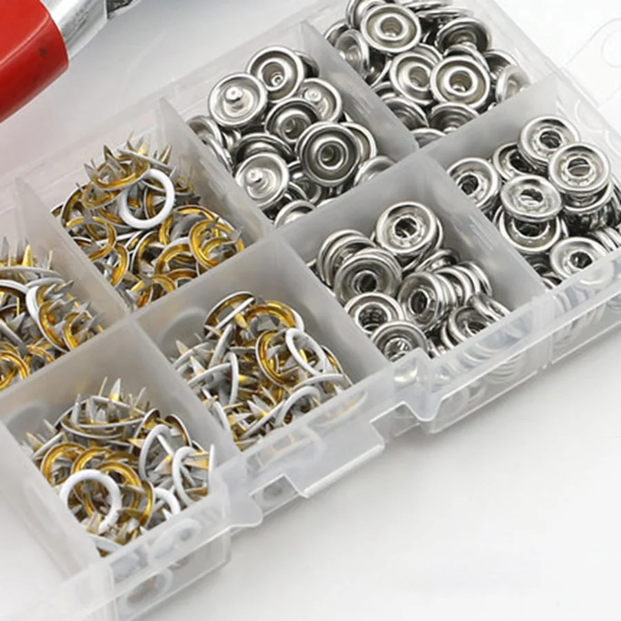 100 комплектов в коробке 9 5 мм Металлические Блестящие пуговицы-гвоздики полые