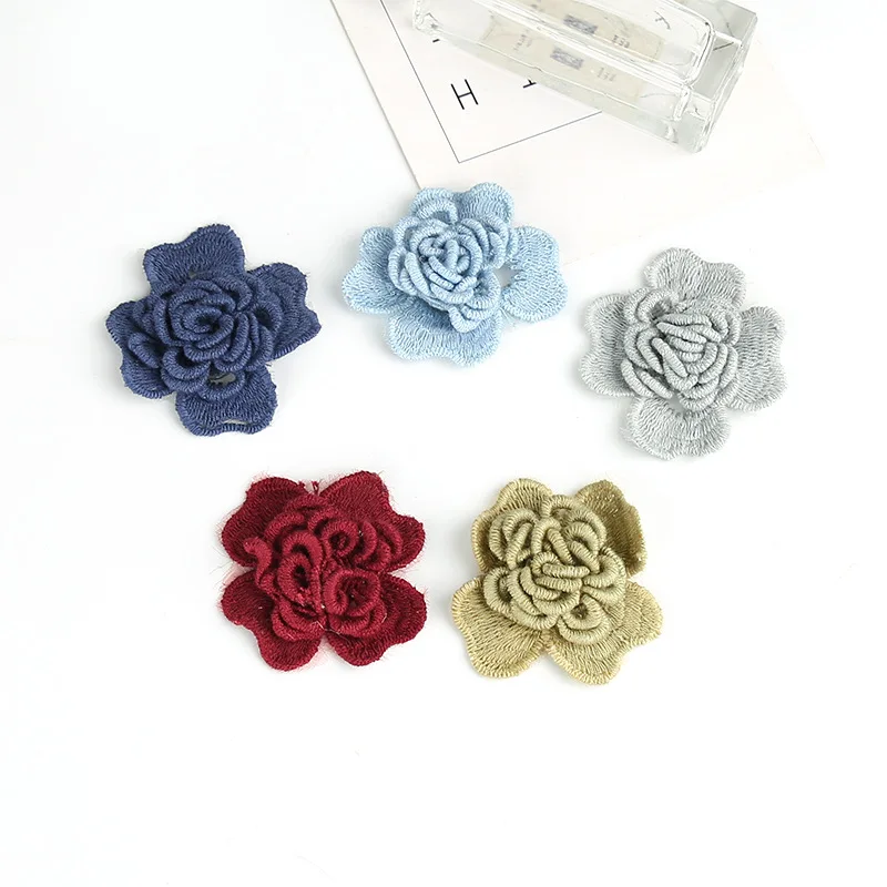 Фото 3D Брошь из хлопчатобумажной ткани в виде цветка для украшения свадьбы