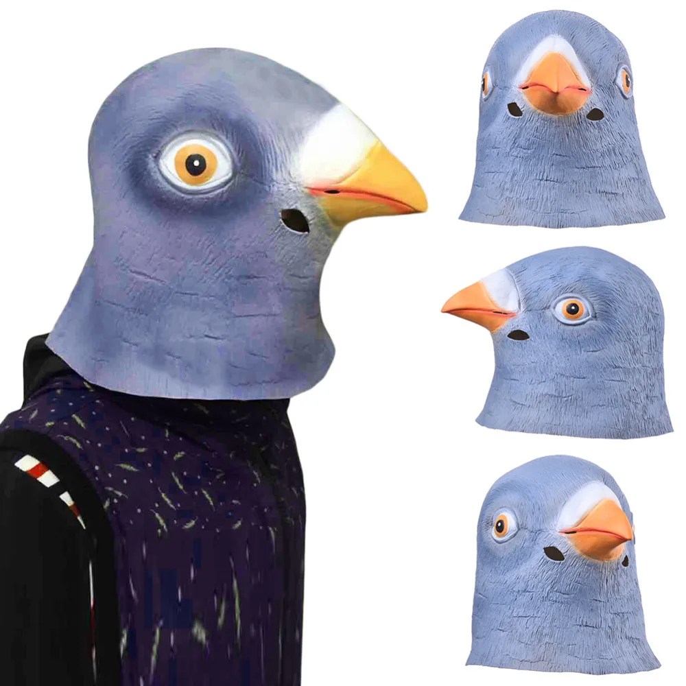 2019 New Lifelike Pigeon Head Full Face Mask Halloween Gifts Eco-friendly Nature Latex Funny For Cosplay Party Dress up | Дом и сад