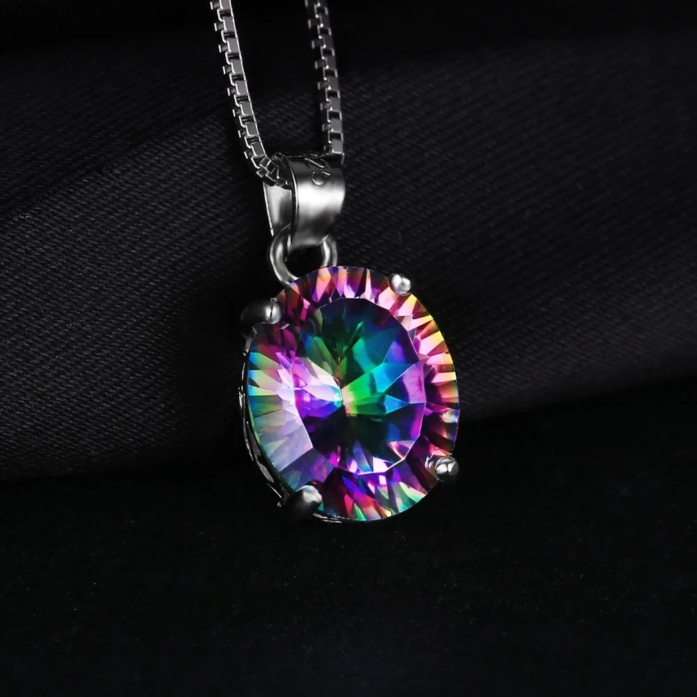 JewelryPalace 3.5ct Подлинная Радуга Своих Мистик Топаз Вогнутый Овальном Подвеска Solid