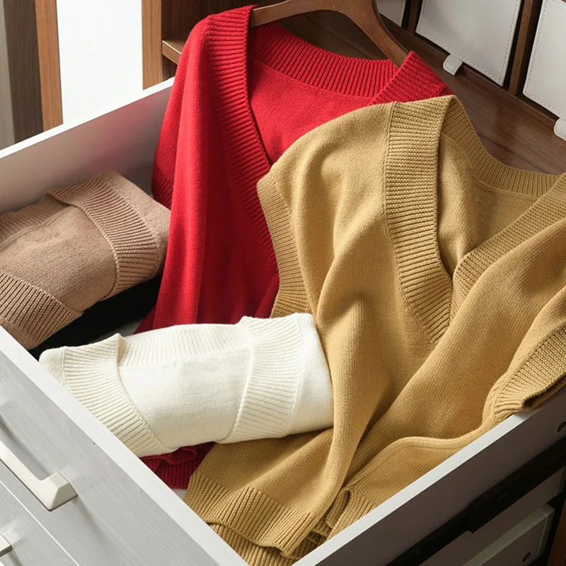 Для женщин шерстяного трикотажа большой v-образным вырезом жилет заниженной линией плеч длинный хвост Универсальные женские Swaeter Для женщин жилет без рукавов Новинка весны