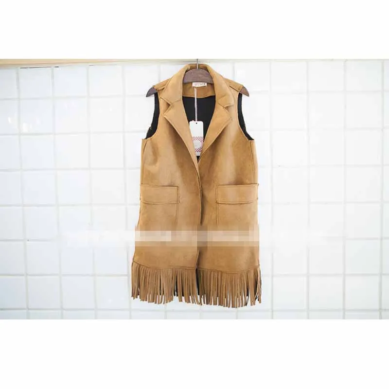 Новый жилет для маленьких девочек весенне-осенняя одежда модный длинный цвета