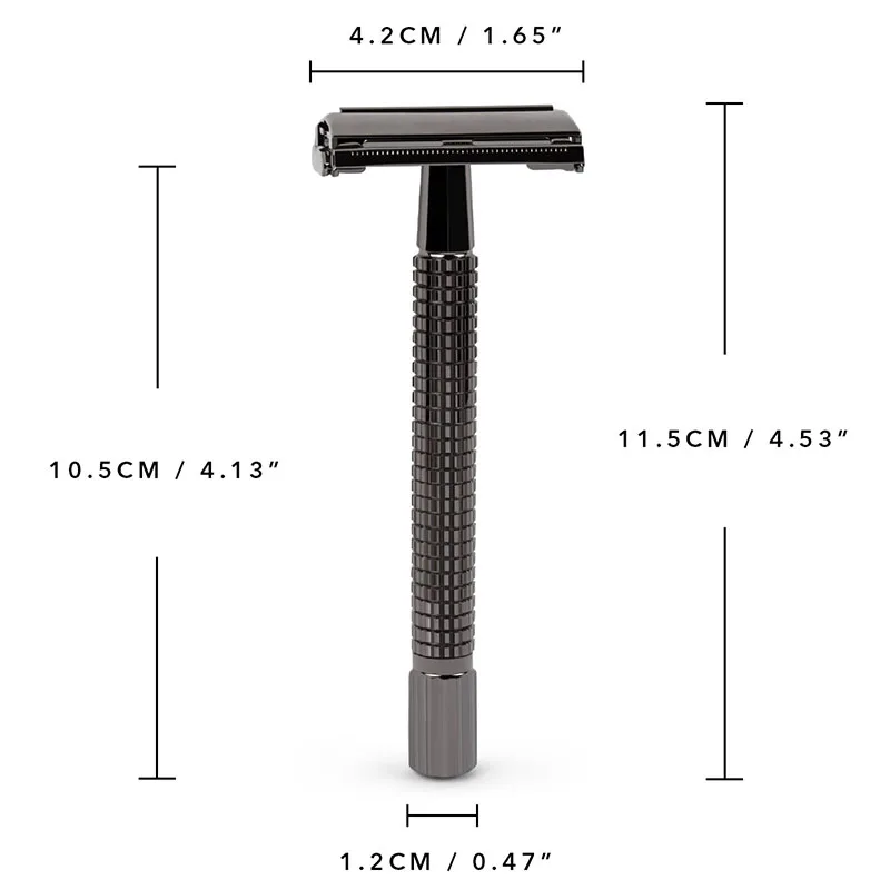 Qshave длинной ручкой бабочка open classic Предметы безопасности Бритвы Double Edge gunblack|razor