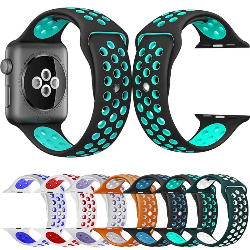 Ремешок силиконовый спортивный для apple watch nike 42 мм 38 iwatch 3/2/1|Ремешки часов| |