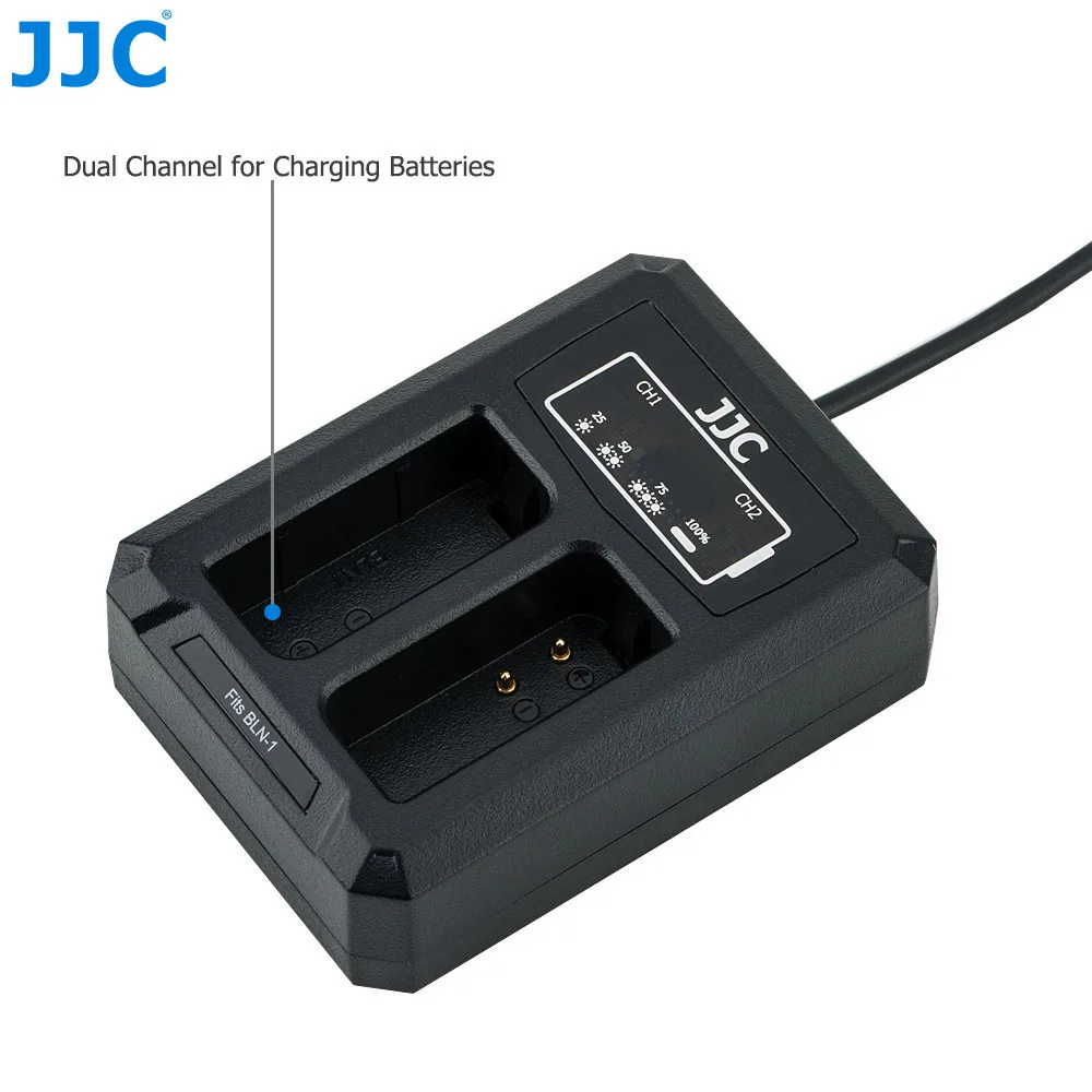 JJC двойное зарядное устройство для камер для Olympus BLN-1 JJC B-BLN1 USB порт с удлинителем 2,5 часов время зарядки