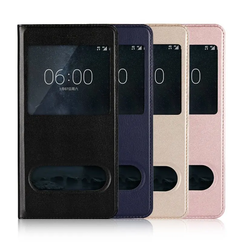 Для Nokia 6 чехол с окошком откидная крышка чехлы для Nokia6 сумка телефона кожаный
