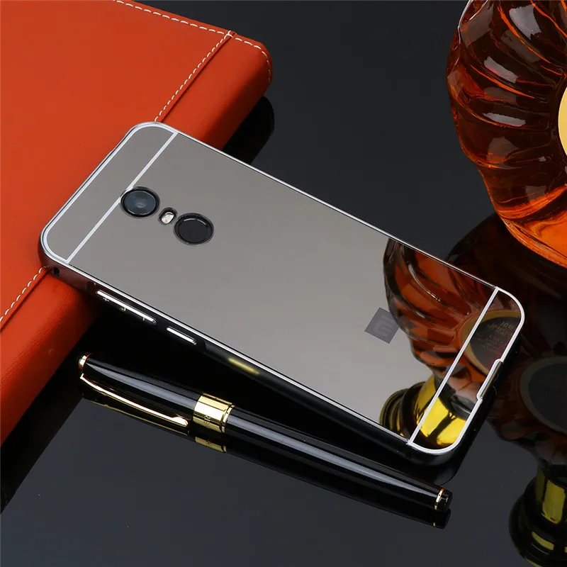 Xiaomi Redmi 5 Plus Case Plating Metal Frame with Mirror Back Cover Hard Phone for 5Plus |
