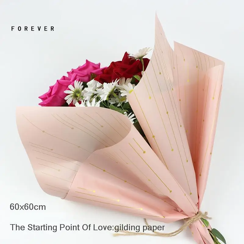 20pcs Waterproof Flower Wrapping Paper Gold Wire Bouquet Decor Gift Wrap Florist Supplies DIY Packing Scrapbook Material | Дом и сад