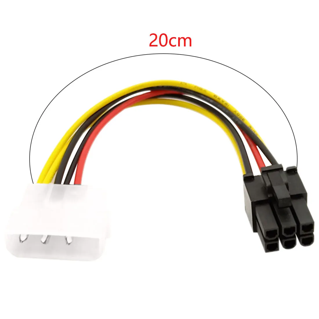 Видеокарта PCIE 20 см с 4 контактным разъемом Molex на 6 контактный PCI Express адаптер