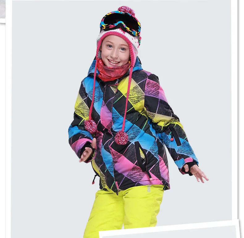 Winter Girls Clothing Sets Fleece Hooded Jackets Overalls Kids Ski Suits Outdoor Sports Children Skiing Outfits Teens Clothes