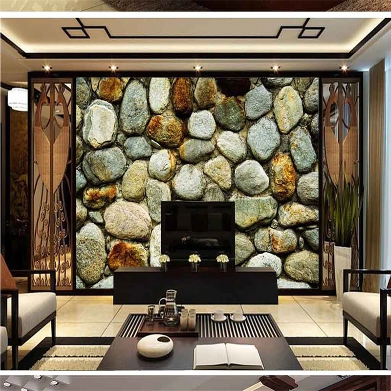 

beibehang Custom Wallpaper Stone Retro Landscape Painting Sofa TV Background papel de parede 3d para sala atacado