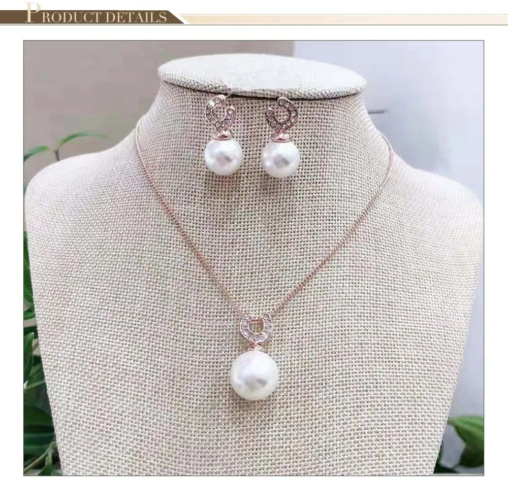 Viennois ожерелье с искусственным жемчугом, набор для женщин, серебро/розовое золото, цинковый сплав, свадебные украшения