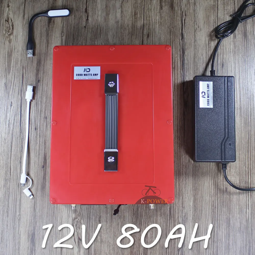 12V 80AH Многофункциональный литий ионный аккумулятор портативный