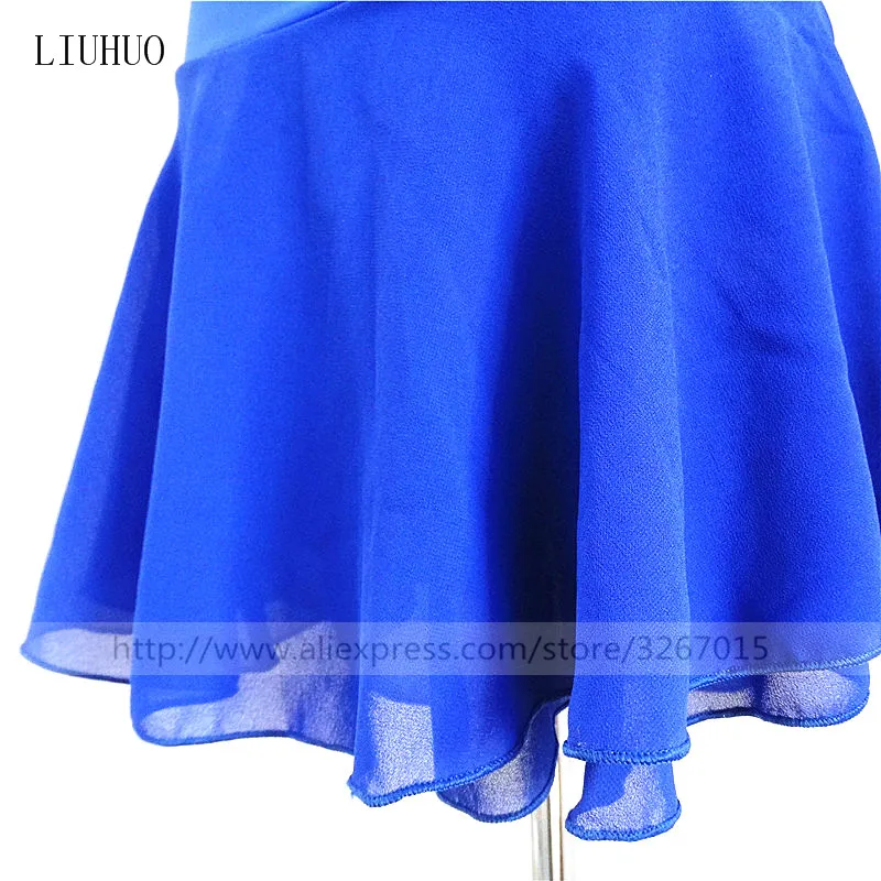 Платье для фигурного катания женское платье на коньках голубое без рукавов с