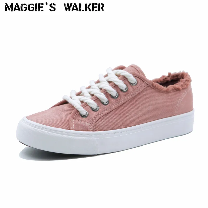 Maggie's Walker/Новое поступление 2017 года Весенняя женская парусиновая обувь