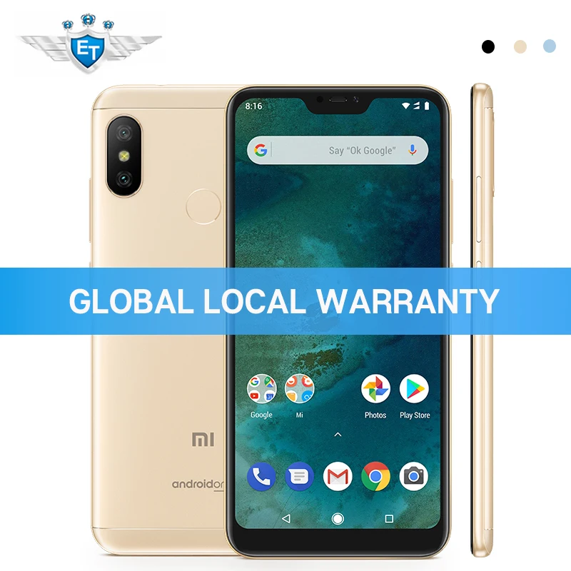 Глобальная версия Xiaomi Mi A2 Lite 3 ГБ 32 смартфон 5 84 ''Восьмиядерный процессор Snapdragon