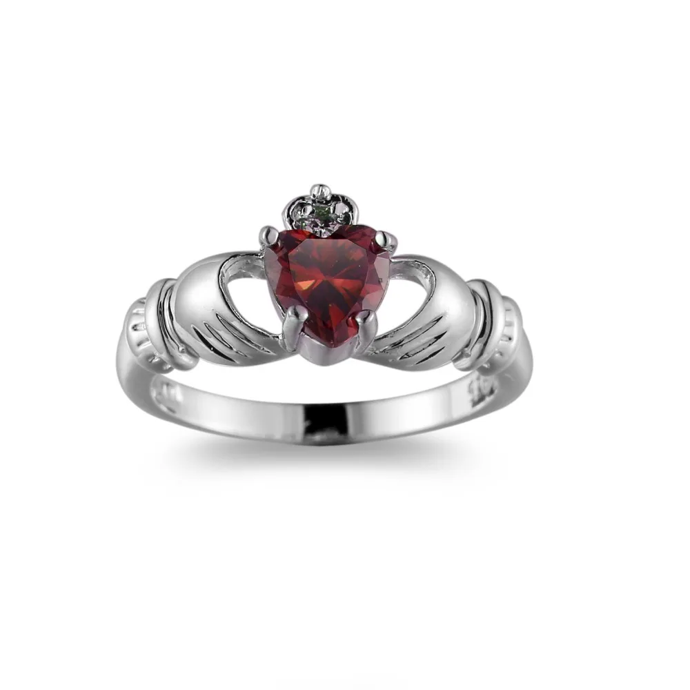 Модные серебряного цвета с красным CZ книжки украшением в виде кристаллов любящее