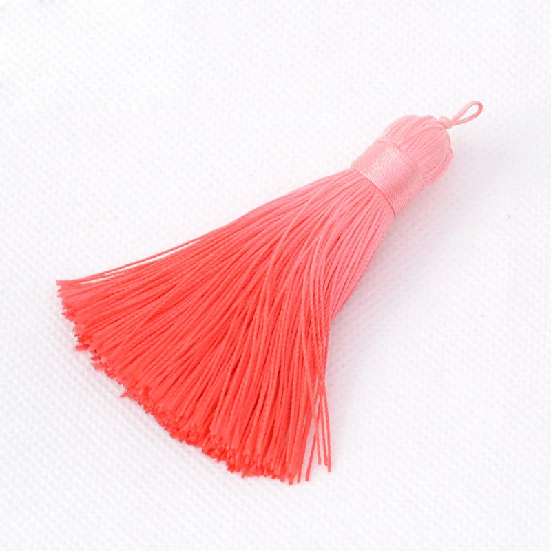 

China Delicate double color Polyester Soft Tassel Fringe Ice Silk Tassel Pendant Connectors DIY Jewelry Accessories Making Mixed