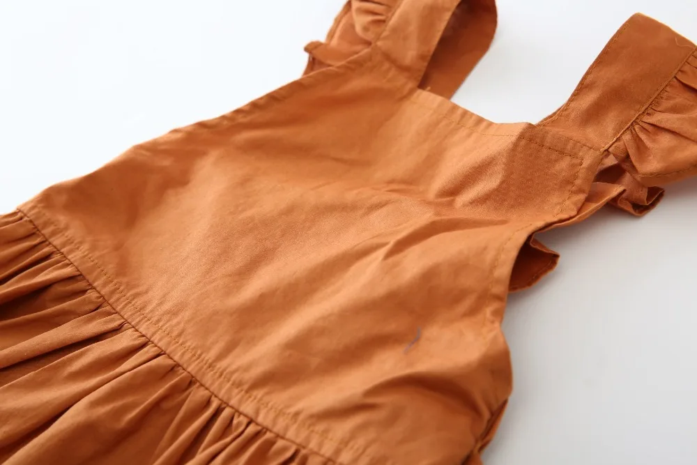 Kids Baby Girls Bowknot Dress Ruffles Bow Clothing Pumpkin Clothes Dresses for Brown Cute 1-5 Years Children | Детская одежда и