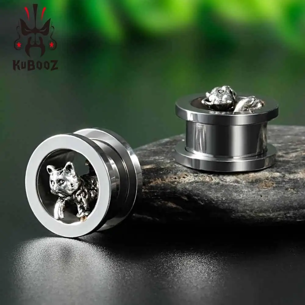 KUBOOZ беруши из нержавеющей стали расширитель для туннелей измерительные приборы серьги носилки пирсинг кольцо ювелирные изделия для тела модный подарок для женщин мужчин